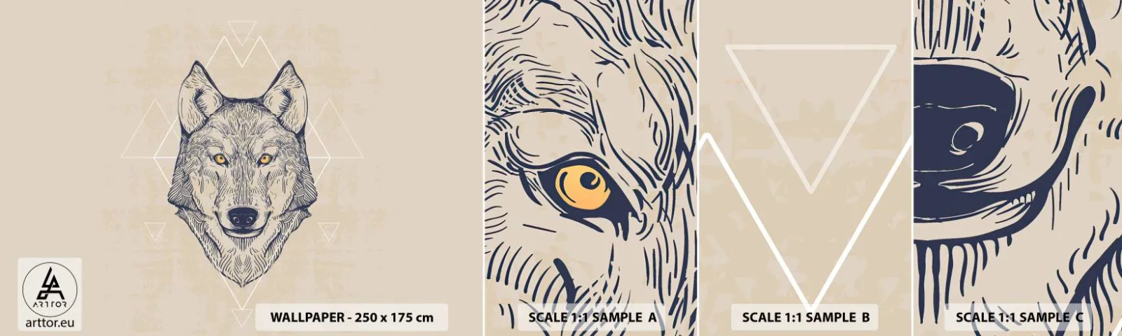 Fototapet Prøve Standard Eco - En alfa med et gennemtrængende blik - Dyr, Hund, Huskies - 100x30 cm