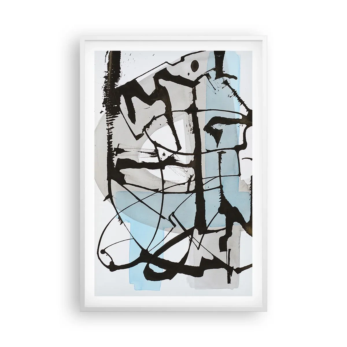 Plakat i hvid ramme - Ikke desto mindre blå - 61x91 cm