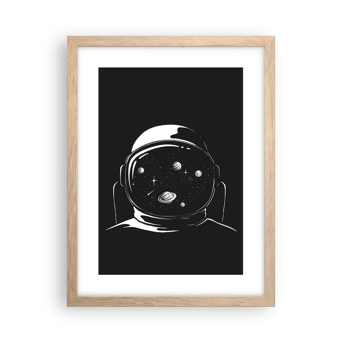 Plakat i ramme af lyst egetræ - Flot udsigt - 30x40 cm