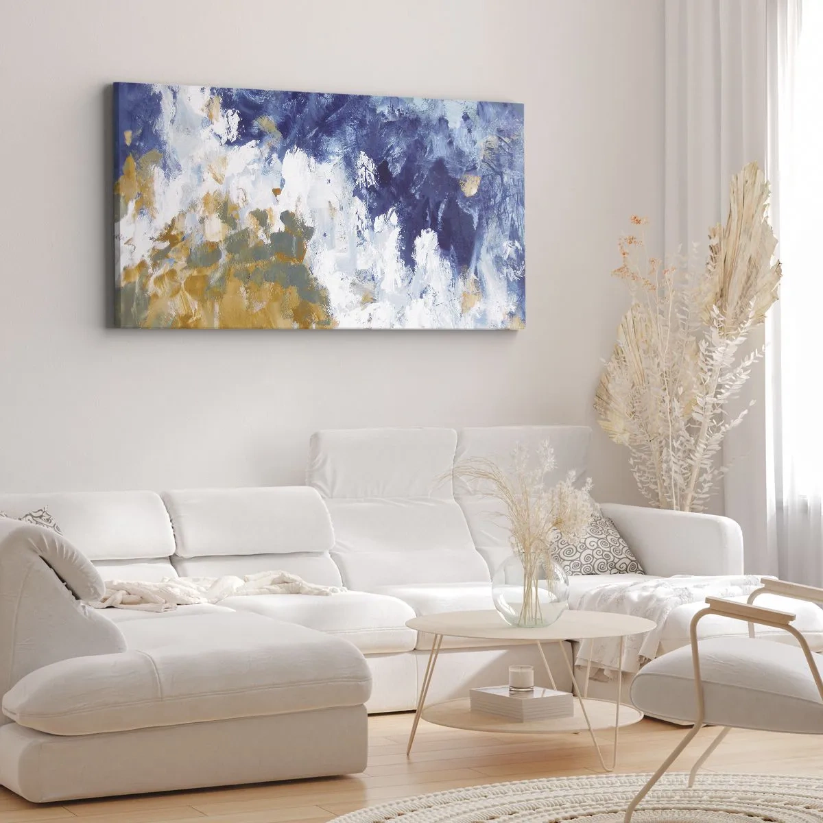 Lærredstryk - Billede på lærred - Elementernes dans - 100x40 cm