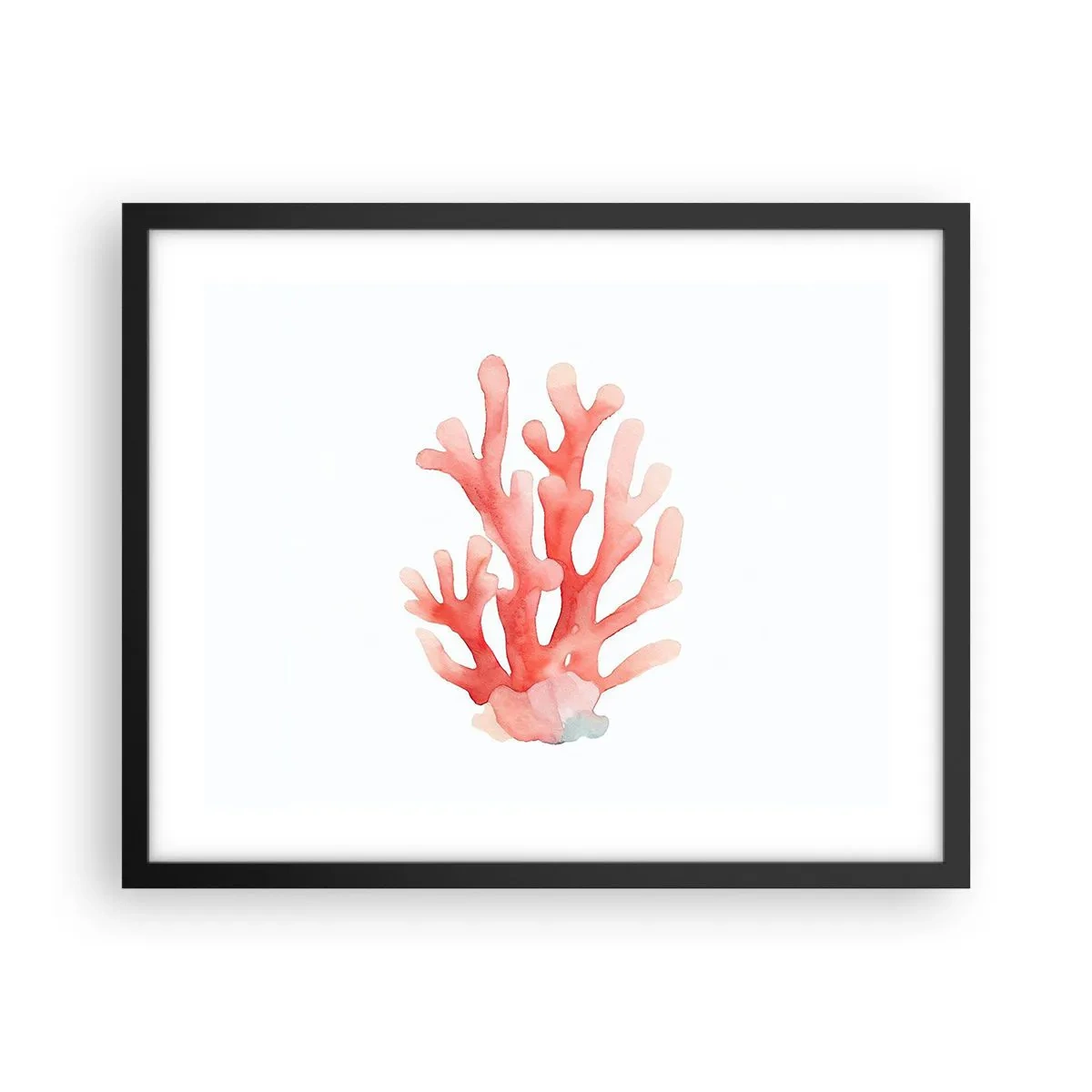 Plakat i sort ramme - Farven koral - 50x40 cm