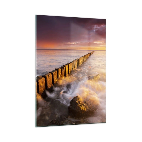 Billede på glas - Bølgernes blidhed - 50x70 cm