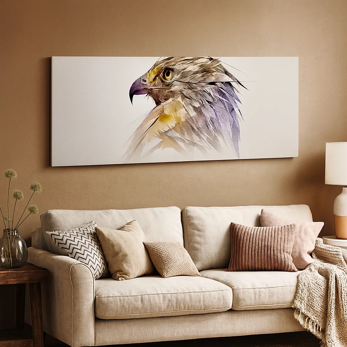 Lærredstryk - Billede på lærred - Portræt af en kriger - 30x30 cm