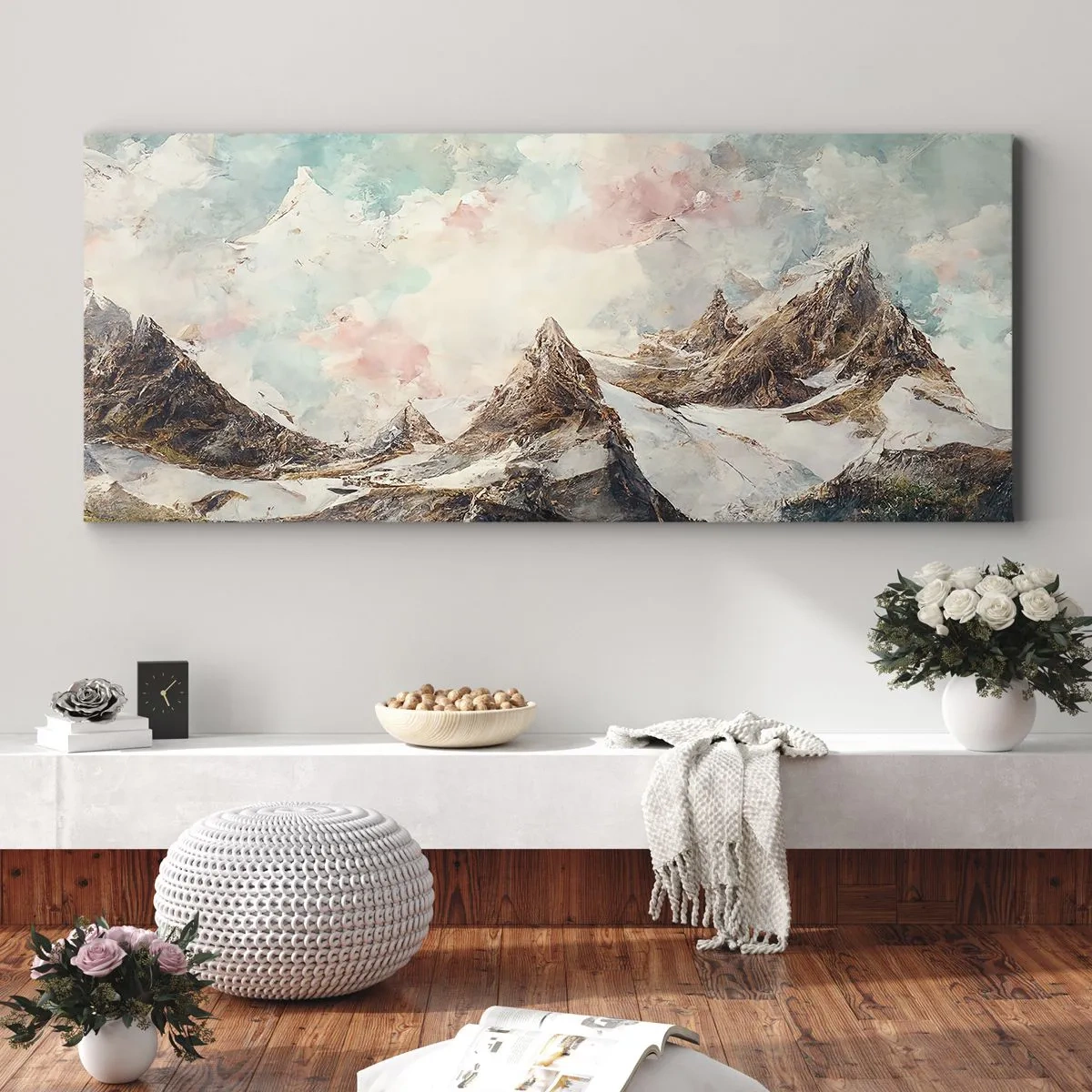 Lærredstryk - Billede på lærred - Stenede knive - 100x40 cm