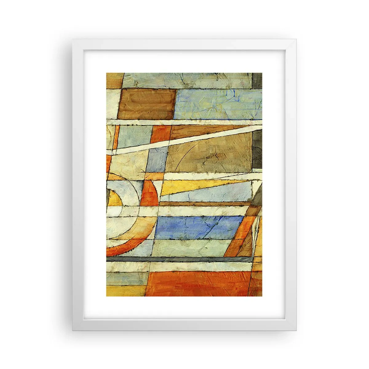 Plakat i hvid ramme - Kubisme på en byggeplads - 30x40 cm