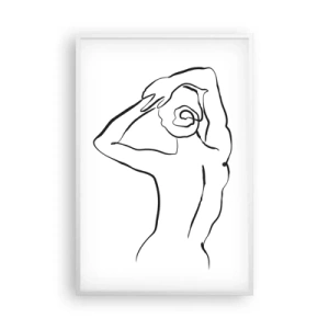 Plakat i hvid ramme - Handling om morgenen - 61x91 cm