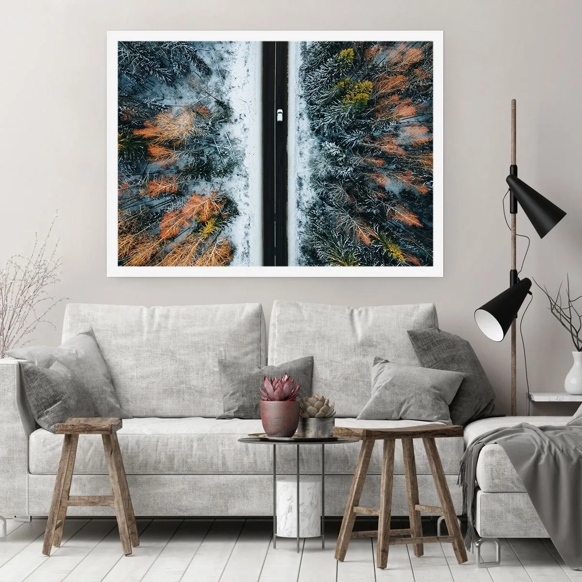 Plakat - Skær gennem vinterskoven - 50x40 cm