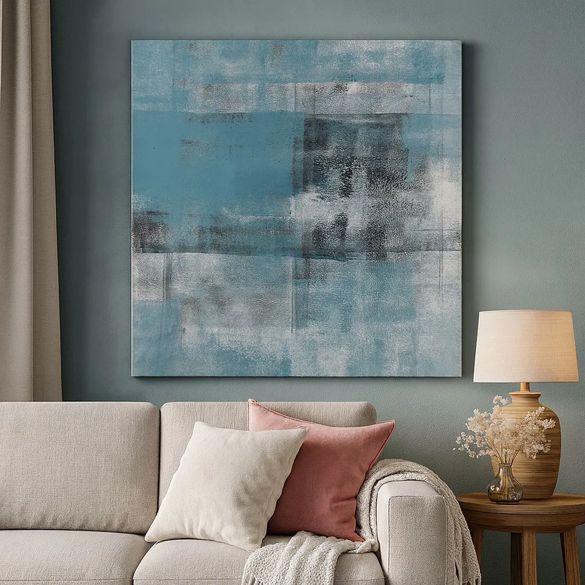 Lærredstryk - Billede på lærred - Vand og luft - 30x30 cm