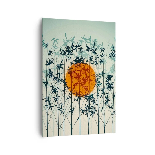 Lærredstryk - Billede på lærred - Japansk sol - 70x100 cm
