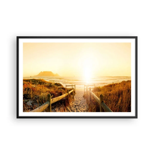 Plakat i sort ramme - Over klitten, mod solen - 91x61 cm