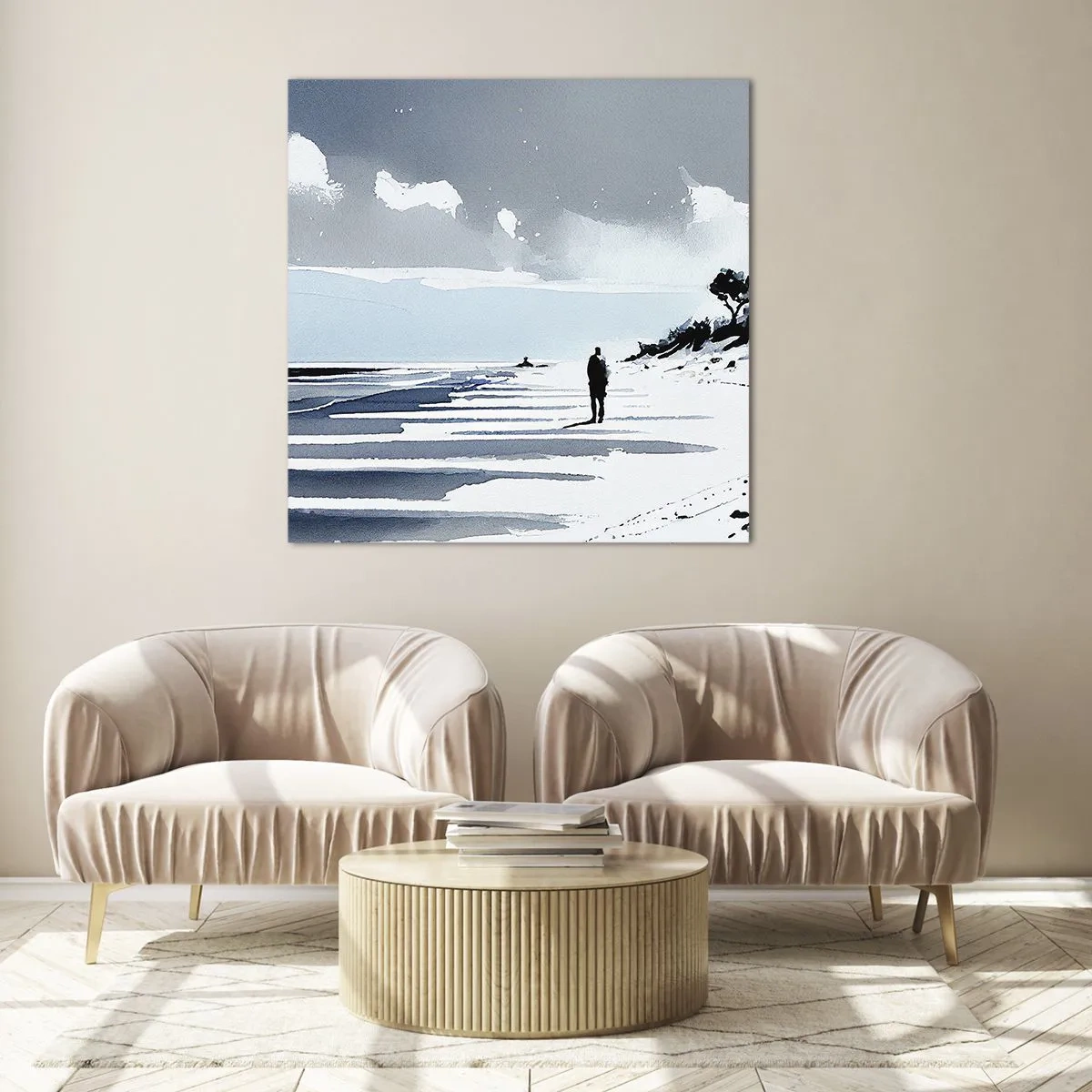 Billede på glas - Alene - 30x30 cm