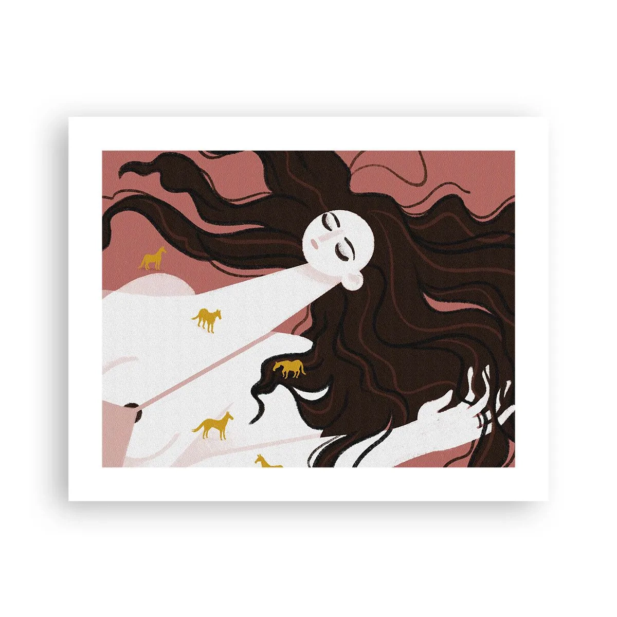 Plakat - Drøm om en gylden hest - 50x40 cm