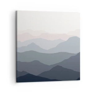 Lærredstryk - Billede på lærred - Bølger af bjerge - 60x60 cm