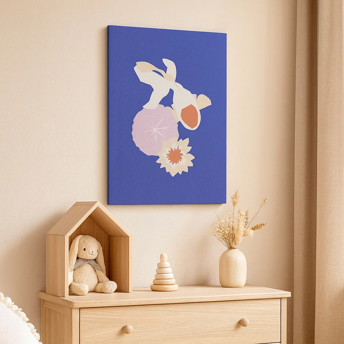 Lærredstryk - Billede på lærred - Sammensætning af blomster og knopper - 50x70 cm