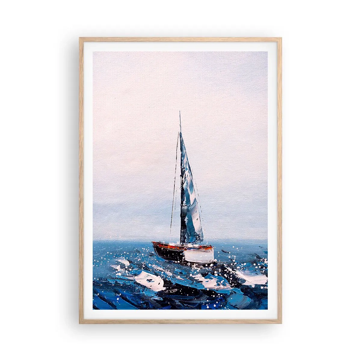 Plakat i ramme af lyst egetræ - Vindens broderskab - 70x100 cm