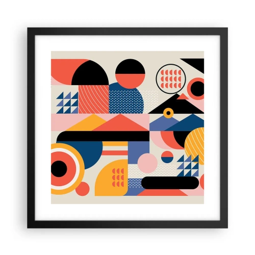 Plakat i sort ramme - Komposition: Leg - 40x40 cm