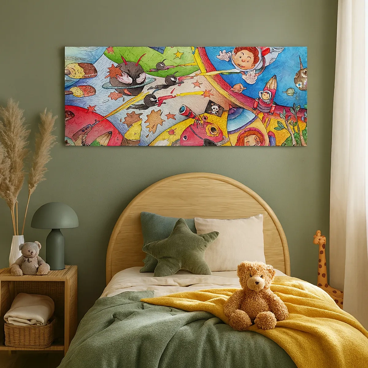 Lærredstryk - Billede på lærred - Et storslået rumeventyr - 30x30 cm