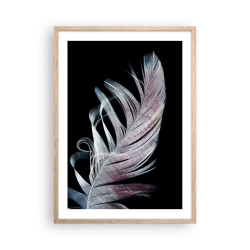 Plakat i ramme af lyst egetræ - Tænk om berøring - 50x70 cm
