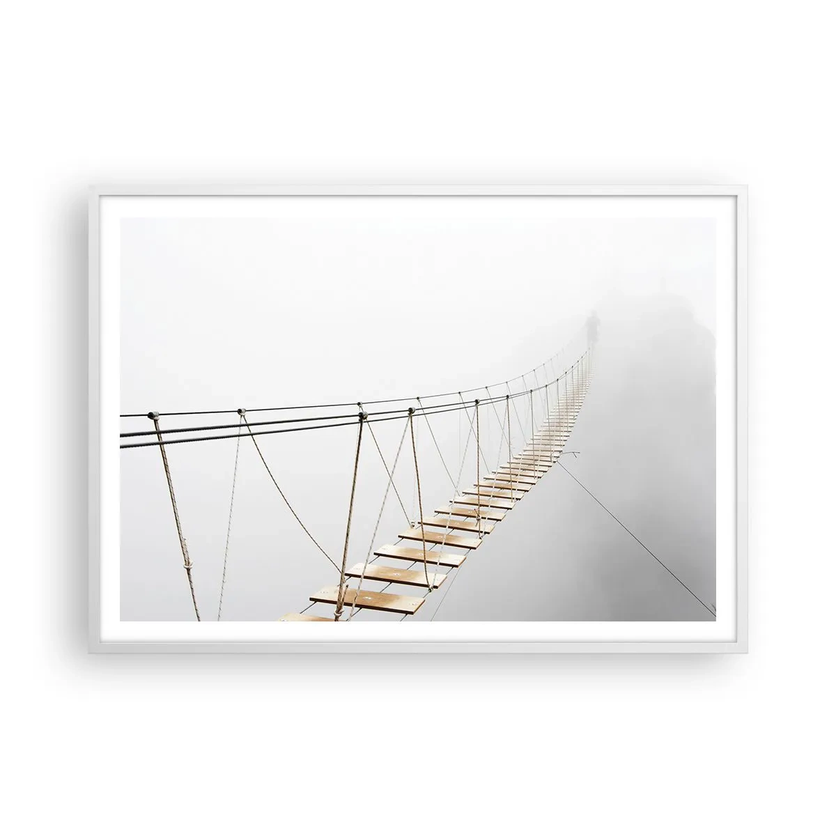 Plakat i hvid ramme - Hvor vil det føre dig hen? - 100x70 cm