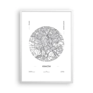 Plakat i hvid ramme - Krakows anatomi - 50x70 cm