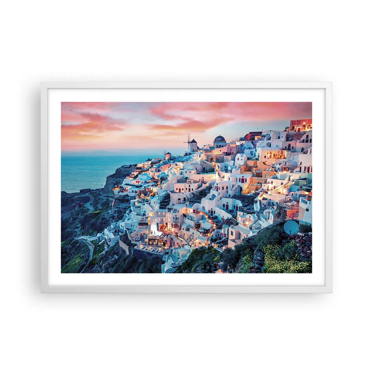 Plakat i hvid ramme - Din store græske ferie - 70x50 cm