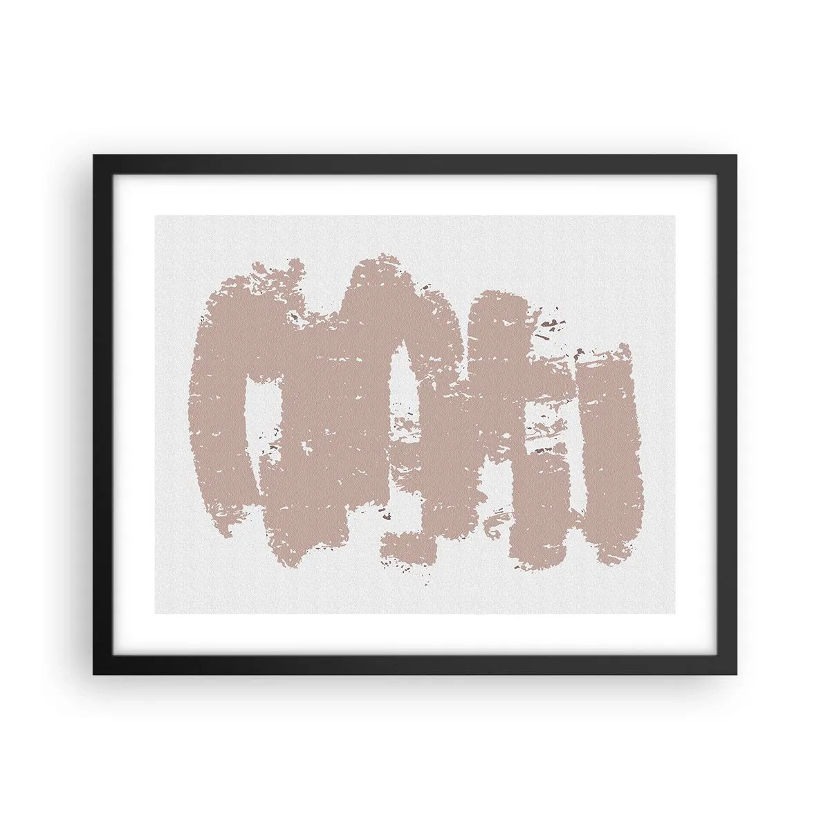 Plakat i sort ramme - Abstraktion i sart rosa - 50x40 cm