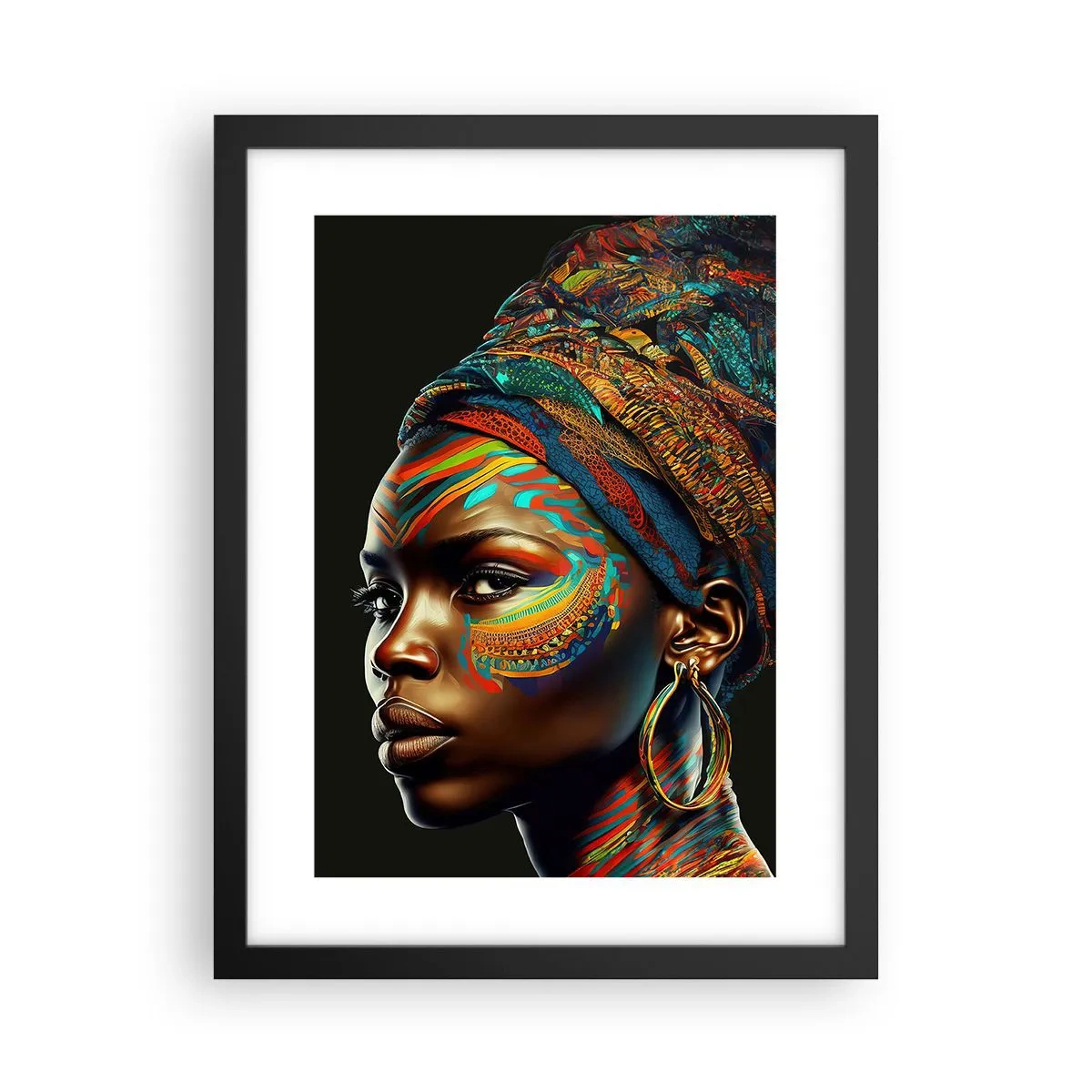 Plakat i sort ramme - Afrikansk dronning - 30x40 cm