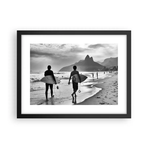 Plakat i sort ramme - Samba til én bølge - 40x30 cm