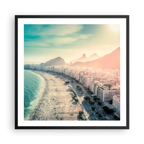 Plakat i sort ramme - Evig ferie i Rio - 60x60 cm