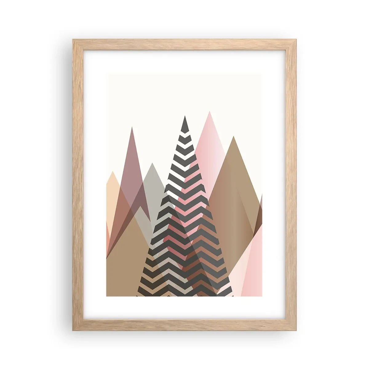 Plakat i ramme af lyst egetræ - Pyramide udsigt - 30x40 cm