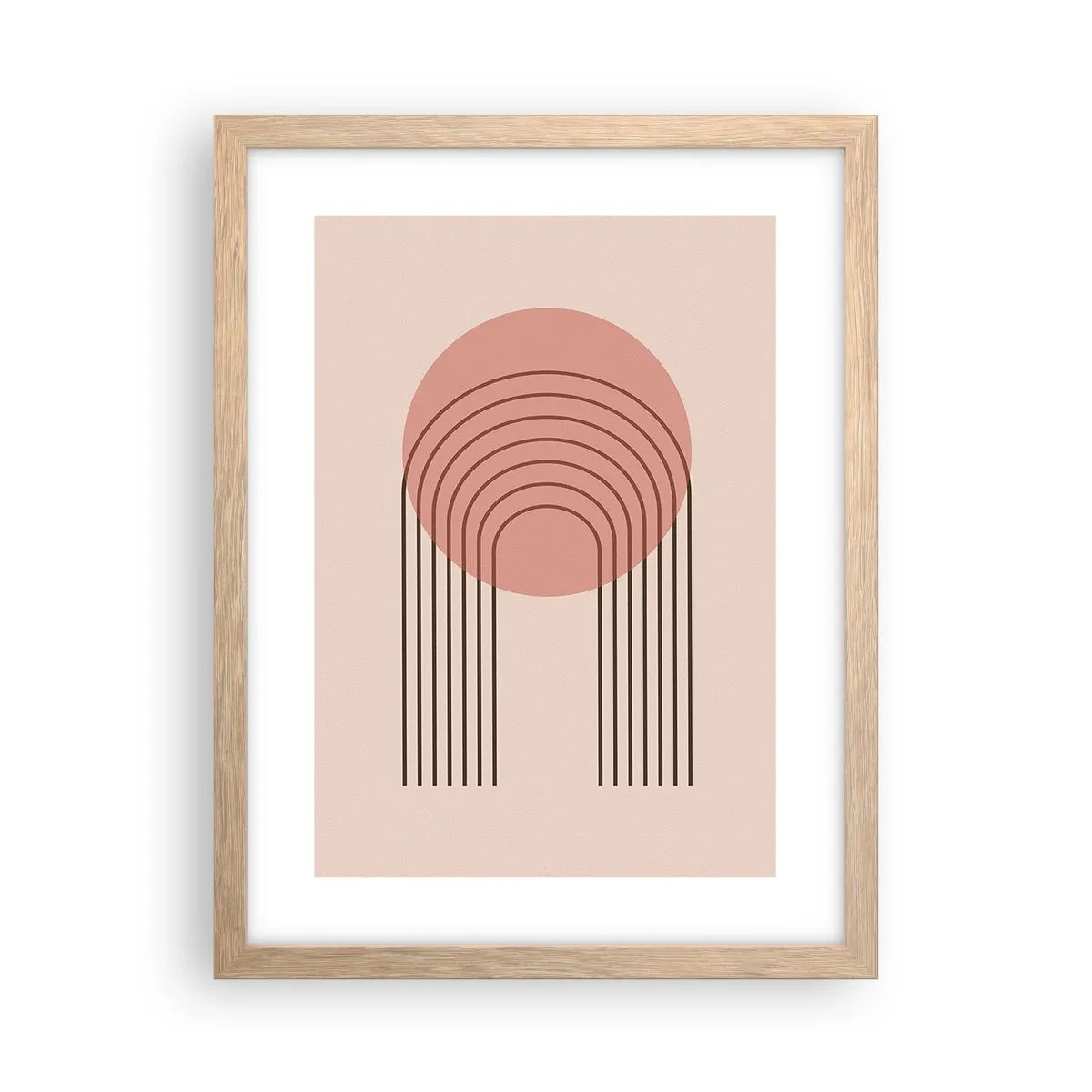 Plakat i ramme af lyst egetræ - Uimodståelig tiltrækningskraft - 30x40 cm