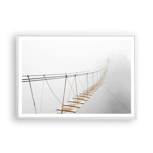 Plakat i hvid ramme - Hvor vil det føre dig hen? - 100x70 cm