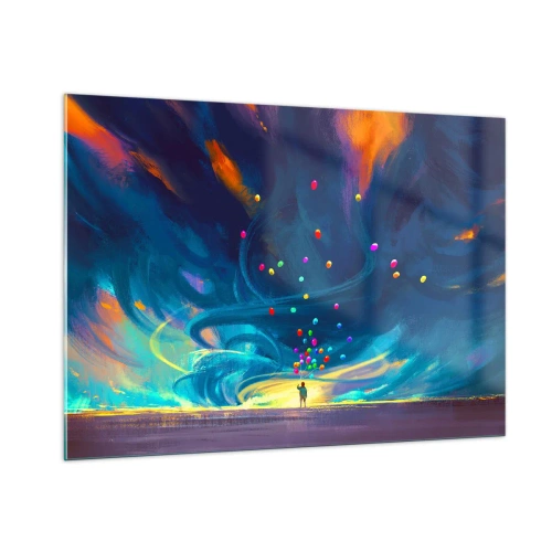 Billede på glas - På en blå vind - 100x70 cm