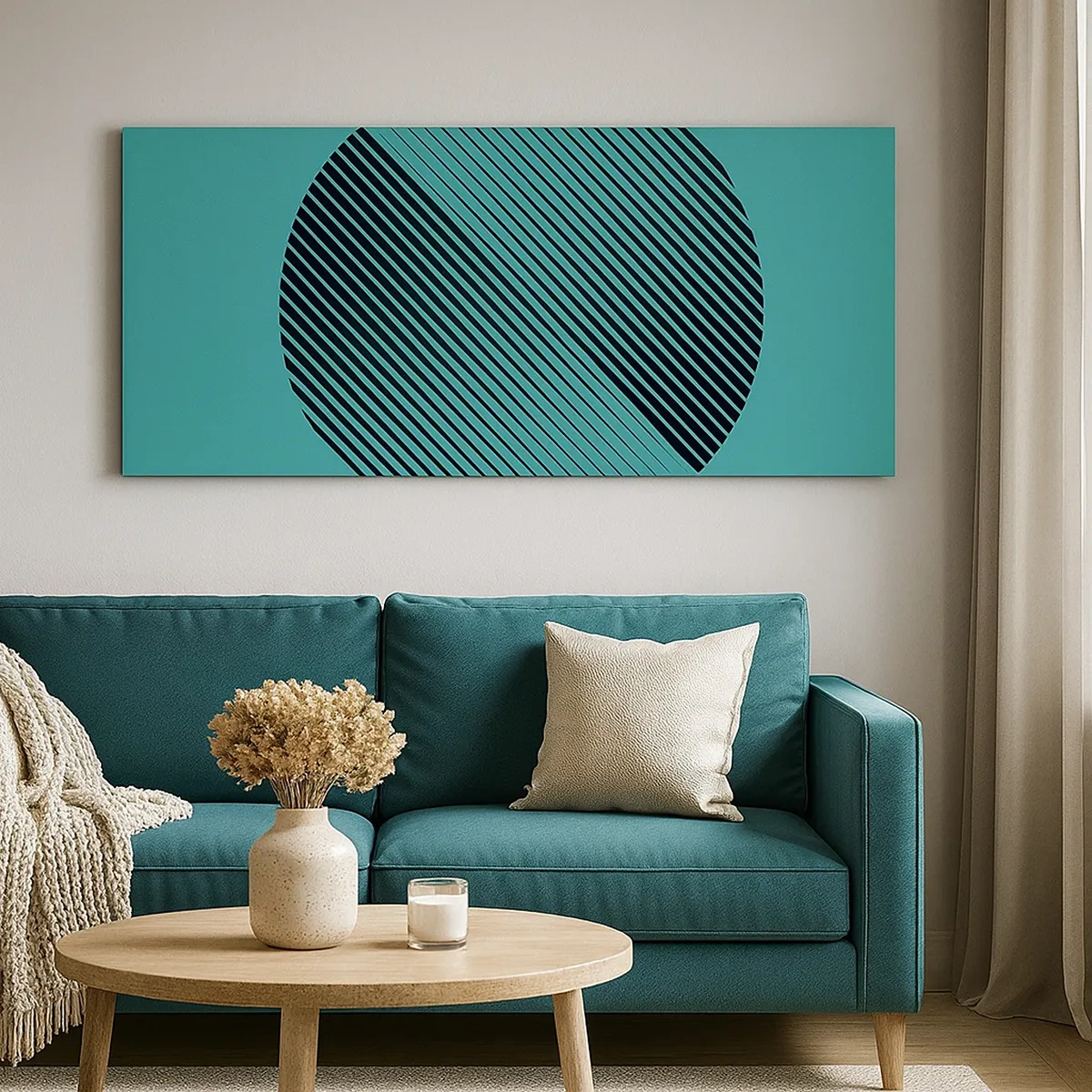 Lærredstryk - Billede på lærred - Cirklen - en geometrisk variation - 30x30 cm