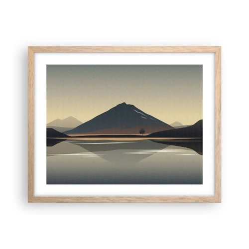 Plakat i ramme af lyst egetræ - Spejlrefleksion - 50x40 cm