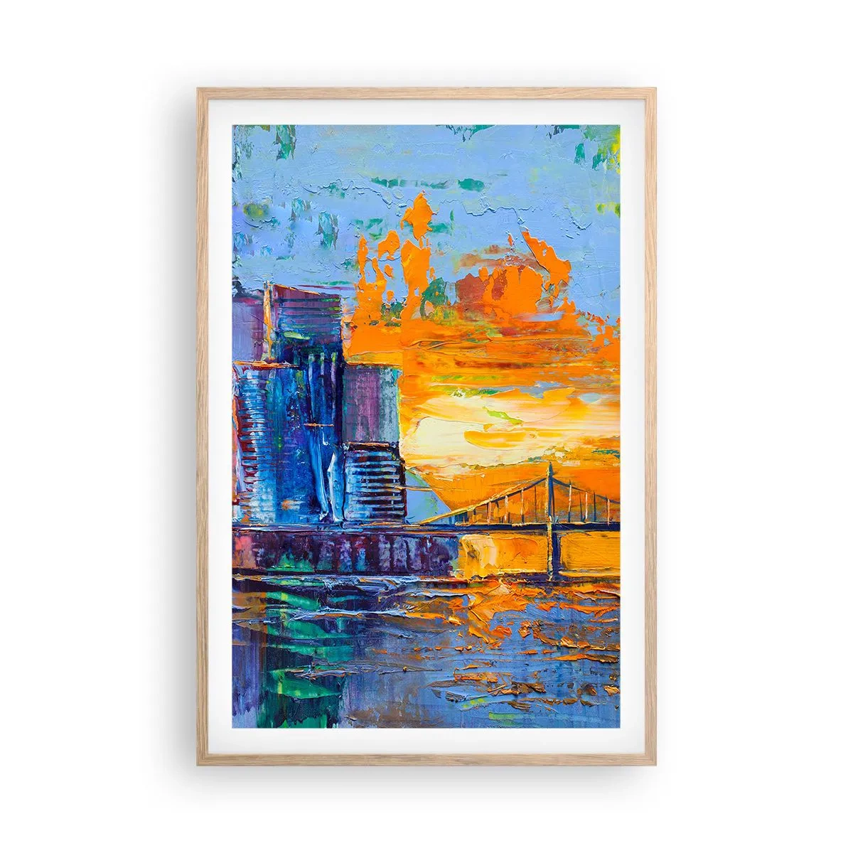 Plakat i ramme af lyst egetræ - Kultur og natur - 61x91 cm