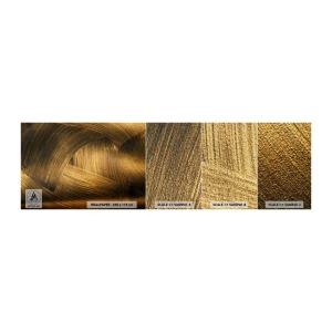 Prøve Fototapet Premium Canvas - I den gyldne labyrint - Abstraktion, Stykke, Guld - 100x30 cm
