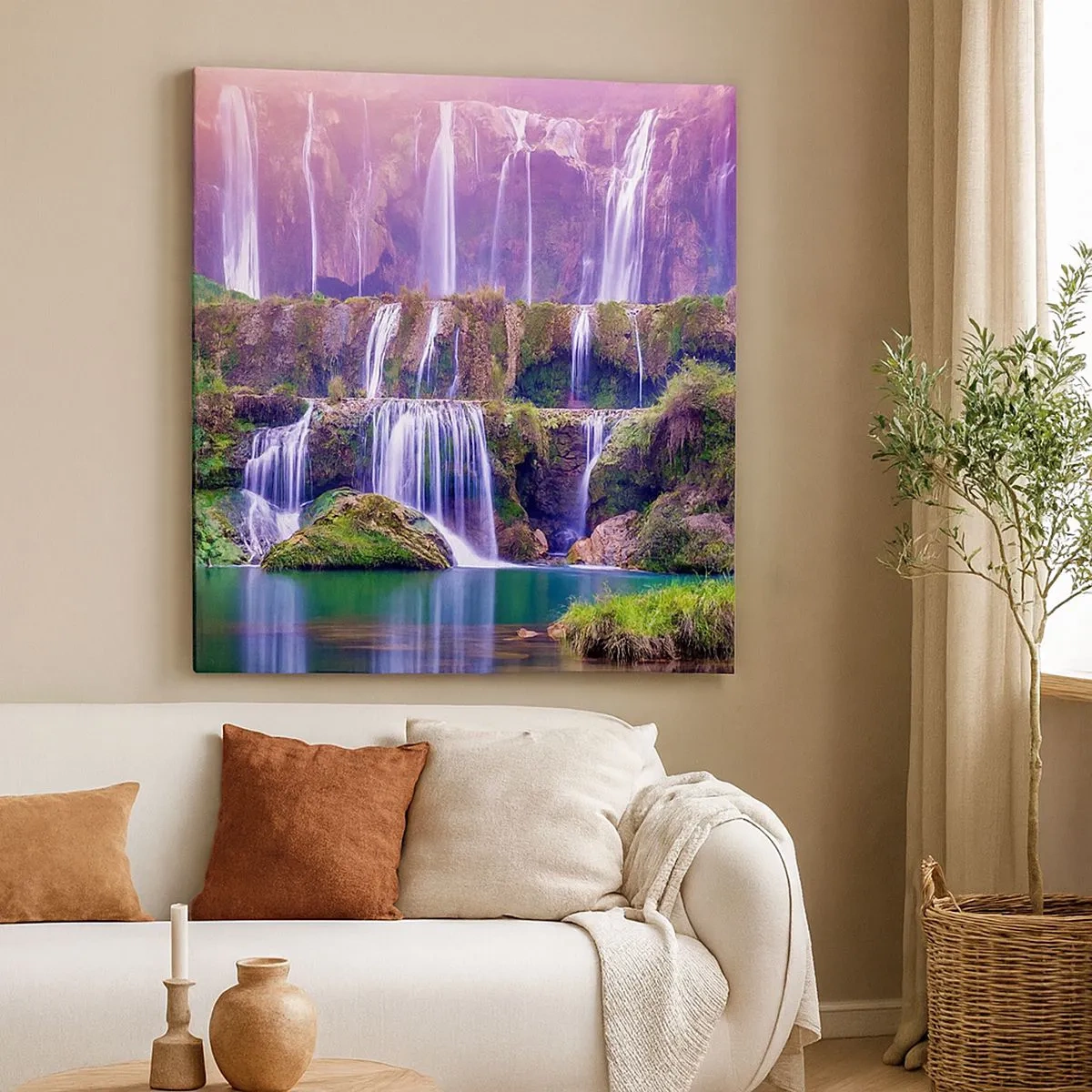 Lærredstryk - Billede på lærred - Trappe til himlen - 30x30 cm