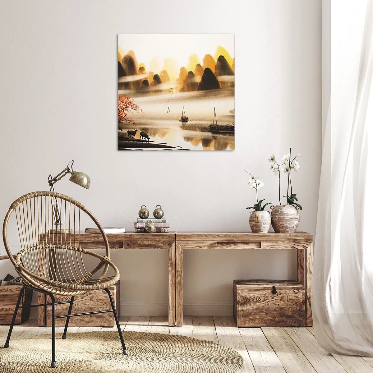 Lærredstryk - Billede på lærred - Længere væk end det fjerne Østen - 60x60 cm