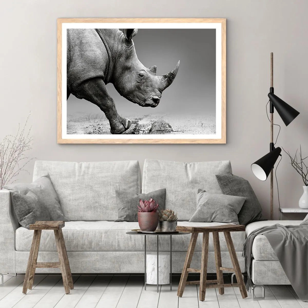 Plakat i ramme af lyst egetræ - En ustoppeli - 91x61 cm