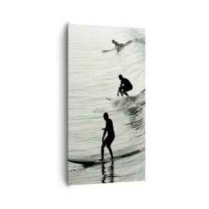 Lærredstryk - Billede på lærred - Mødet med bølgen - 65x120 cm