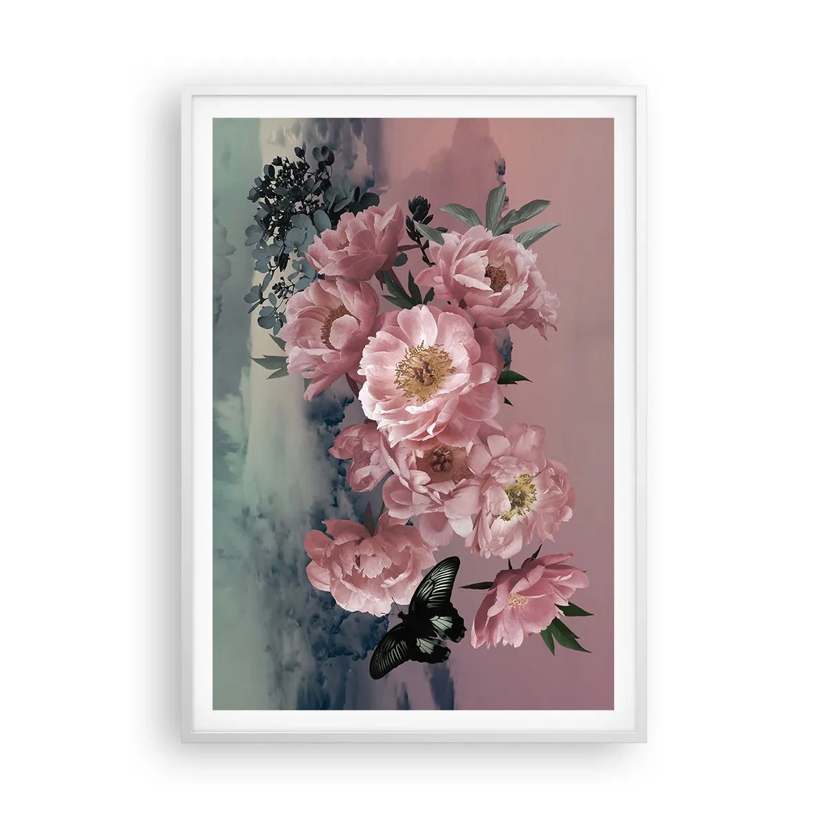 Plakat i hvid ramme - Højdepunktet af romantikken - 70x100 cm