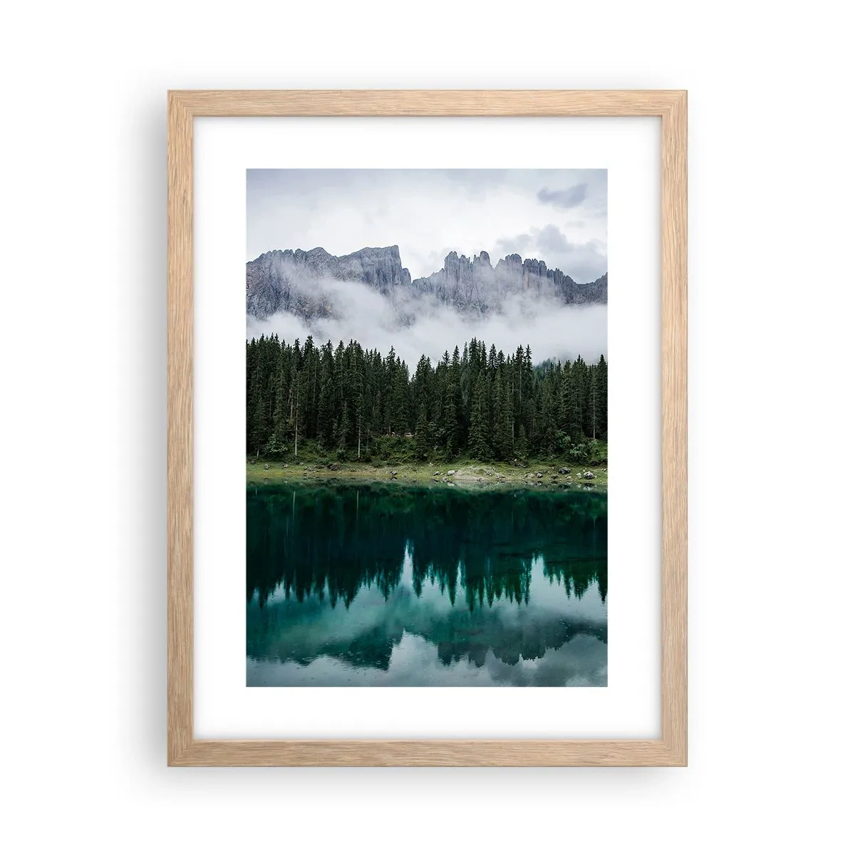 Plakat i ramme af lyst egetræ - Hys, tys, lad os ikke vække sovevandet... - 30x40 cm