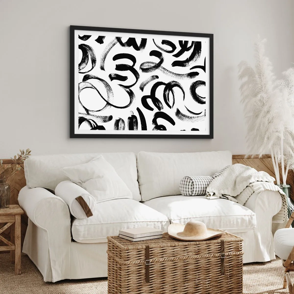 Plakat i sort ramme - I sort og hvidt - 70x50 cm