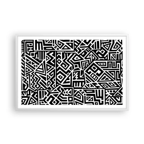 Plakat i hvid ramme - Præcolumbiansk sammensætning - 91x61 cm