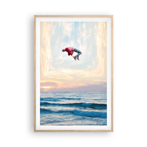 Plakat i ramme af lyst egetræ - Til en anden dimension - 61x91 cm