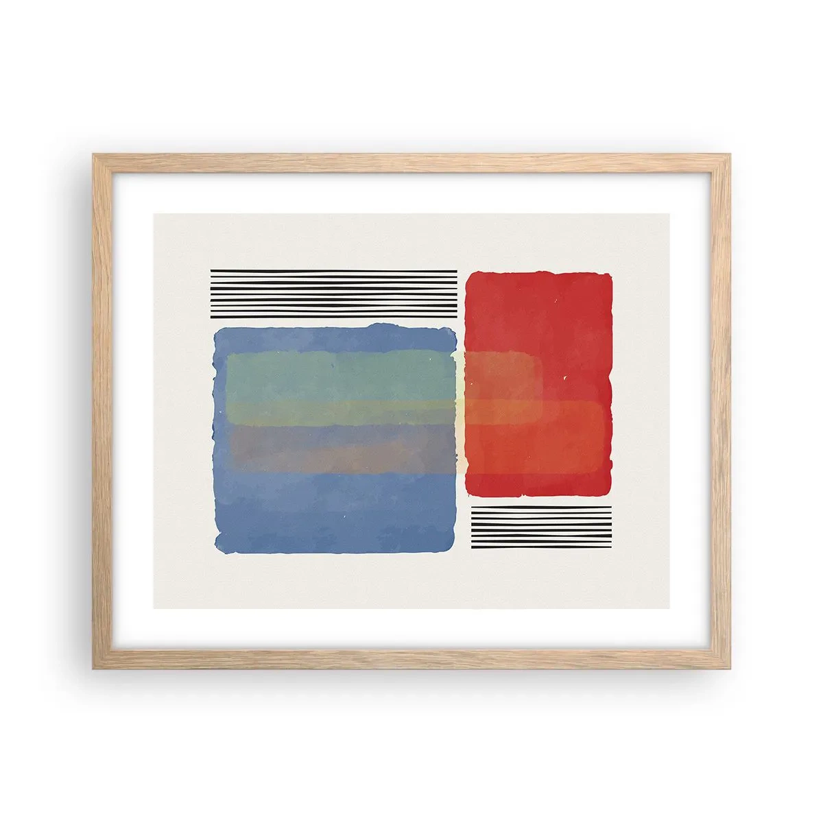Plakat i ramme af lyst egetræ - Geometriens ånd og bogstav - 50x40 cm