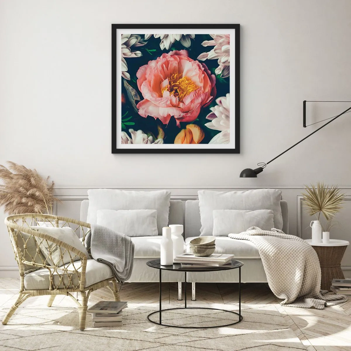 Plakat i sort ramme - Med barok pragt - 60x60 cm