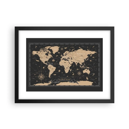 Plakat i sort ramme - Grænserne for min verden - 40x30 cm