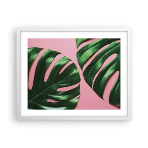 Plakat i hvid ramme - Grønt rendez-vous - 50x40 cm